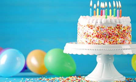 cake and balloons